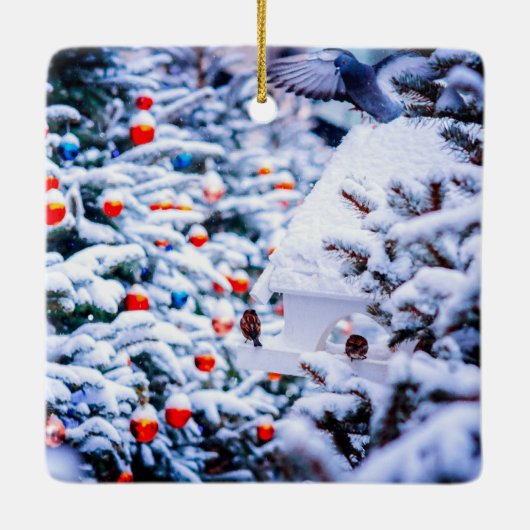 Weihnachten Idyll blendend Keramikornament (Rückseite)