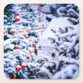Weihnachten Idyll wunderschön Rechteckiger Pappuntersetzer (Vorderseite)