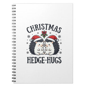 Weihnachten Igel-Umarmen Niedlicher Igel Feiertags Notizblock