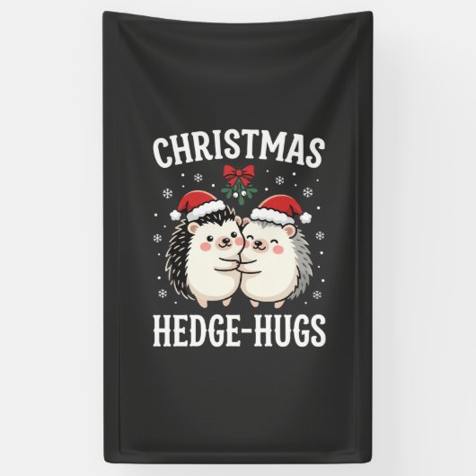 Weihnachten Igel-Umarmer Süßer Igel Feiertag Banner (Vertikal)