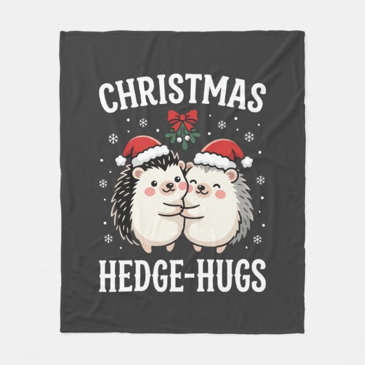 Weihnachten Igel-Umarmer Süßer Igel Feiertag Fleecedecke (Vorderseite)