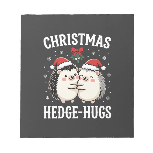 Weihnachten Igel-Umarmer Süßer Igel Feiertag Notizblock (Vorderseite)
