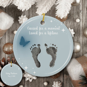 Weihnachten - Ihr Baby Foot druckt Schmetterling Keramik Ornament
