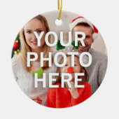 Weihnachten Ihr Foto hier Keramik Ornament (Vorne)