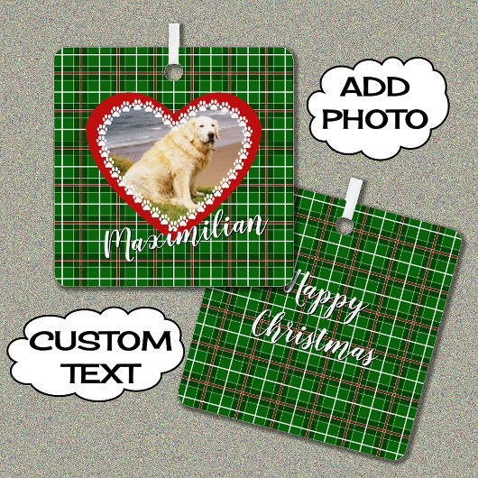 Weihnachten Ihr Foto rot grün Ornament Aus Metall