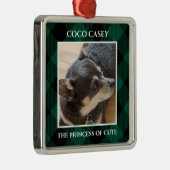 Weihnachten Ihr Haustier Foto Buffalo Kariert Ornament Aus Metall (Rechts)