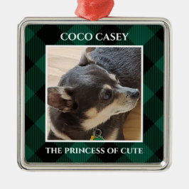 Weihnachten Ihr Haustier Foto Buffalo Kariert Ornament Aus Metall