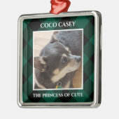 Weihnachten Ihr Haustier Foto Buffalo Kariert Ornament Aus Metall (Links)