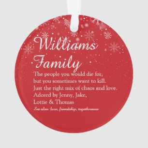 Weihnachten Ihre Familie Definition Urlaub Ornament