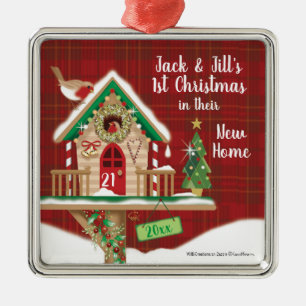 Weihnachten, ihre neue Zuhause, Geburtshaus Ornament Aus Metall