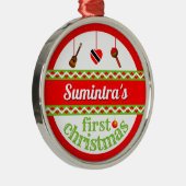 Weihnachten Ihres Babys (Trini) Ornament Aus Metall (Rechts)