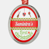 Weihnachten Ihres Babys (Trini) Ornament Aus Metall (Links)