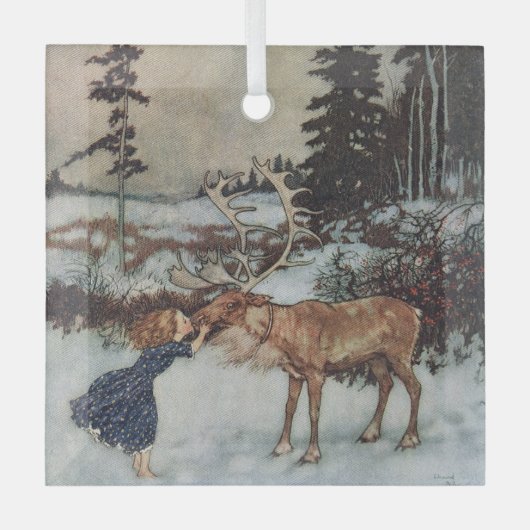 Weihnachten, Illustration Die Schneekönigin Ornament Aus Glas (Vorderseite)