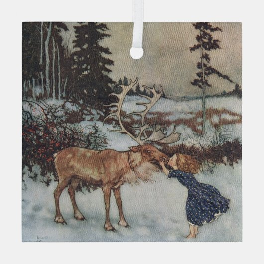 Weihnachten, Illustration Die Schneekönigin Ornament Aus Glas (Rückseite)