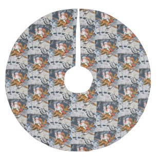 Weihnachten im 2. Jahrhundert Weihnachten im Flugz Polyester Weihnachtsbaumdecke