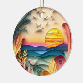 Weihnachten im 3D-Ozean Keramik Ornament (Links)