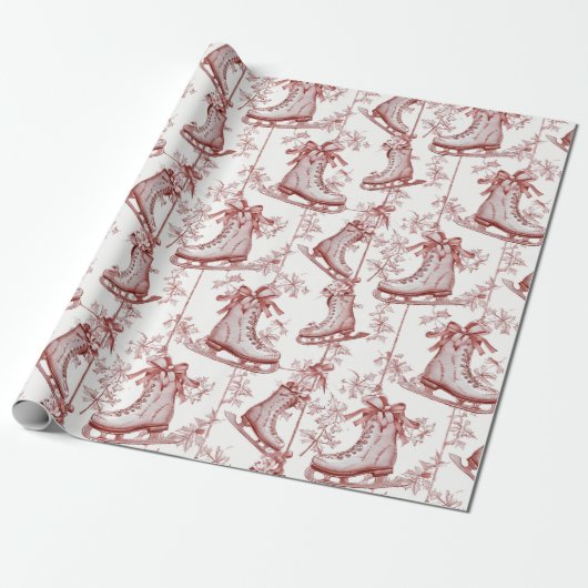 Weihnachten im alten Rot Geschenkpapier (Ungerollt)