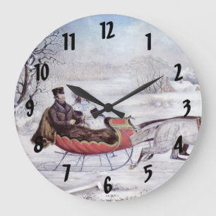 Weihnachten im alten Stil, Der Winter auf der Stra Große Wanduhr