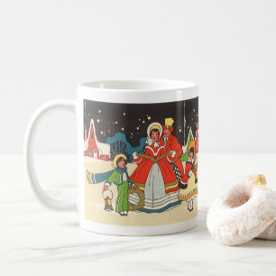 Weihnachten im alten Stil, eine Familie singt Weih Kaffeetasse