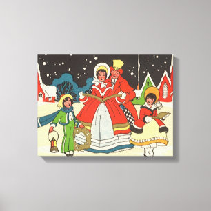Weihnachten im alten Stil, eine Familie singt Weih Leinwanddruck