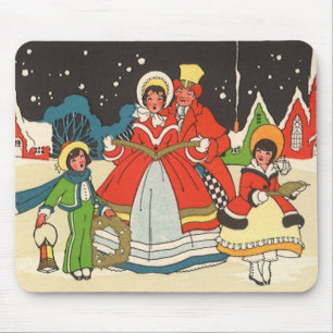 Weihnachten im alten Stil, eine Familie singt Weih Mousepad