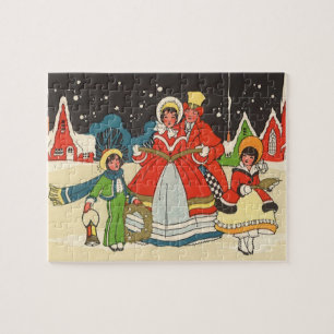 Weihnachten im alten Stil, eine Familie singt Weih Puzzle