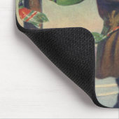Weihnachten im alten Stil, Kind mit großem Paket Mousepad (Ecke)