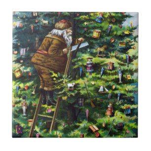 Weihnachten im alten Stil, viktorianischer Weihnac Fliese