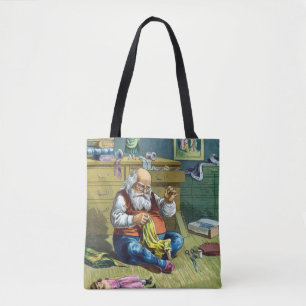 Weihnachten im alten Stil, Weihnachtsmann beim Her Tasche