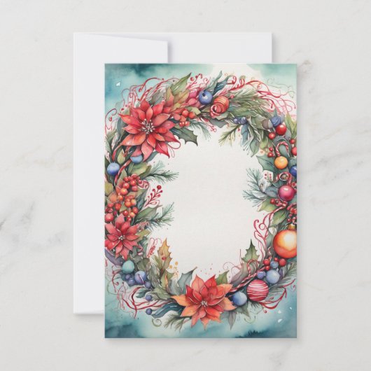 Weihnachten im Aquarell Danke, dass Sie einen Kart Dankeskarte (Vorderseite)