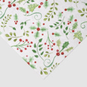 Weihnachten im Aquarell Holly Berry Verlasst Rotes Seidenpapier (Ausschnitt)