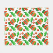 Weihnachten im Aquarell - Muster Fleecedecke (Vorderseite (Horizontal))