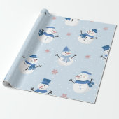 Weihnachten im Aquarell Niedlich Snowmen Snowman K Geschenkpapier (Ungerollt)