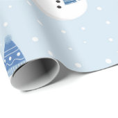 Weihnachten im Aquarell Niedlich Snowmen Snowman K Geschenkpapier (Rolleneckpunkt)