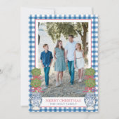 Weihnachten im Aquarell Topiary Gingham Foto (Vorderseite)