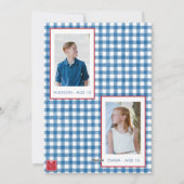 Weihnachten im Aquarell Topiary Gingham Foto (Rückseite)