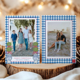 Weihnachten im Aquarell Topiary Gingham Foto