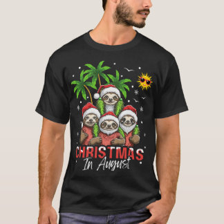 Weihnachten im August Rainbow Flamingo Swim Drink  T-Shirt