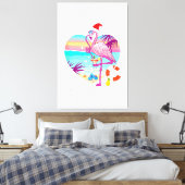 Weihnachten im August Rosa Flamingo in Weihnachtsm Leinwanddruck (Insitu (Schlafzimmer))