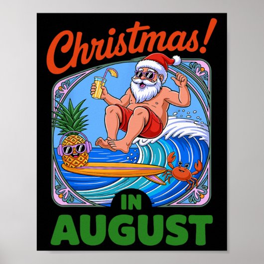 Weihnachten im August Sommerurlaub Weihnachten Poster (Vorne)