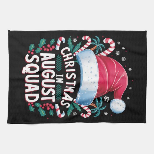 Weihnachten im August Squad Funny Summer Xmas Geschirrtuch (Horizontal)