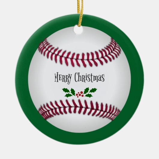 Weihnachten im Baseball, Urlaubsgestaltung, Keramik Ornament (Vorne)