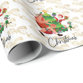 Weihnachten im Basketball für den Spieler Geschenkpapier (Rolleneckpunkt)