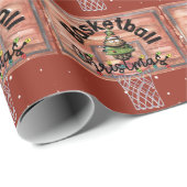 Weihnachten im Basketball für Katzenliebhaber Geschenkpapier (Rolleneckpunkt)