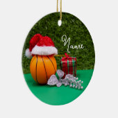 Weihnachten im Basketball mit dem Weihnachtsmann f Keramik Ornament (Rechts)
