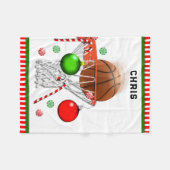 Weihnachten im Basketball-Stil Fleecedecke (Vorderseite (Horizontal))