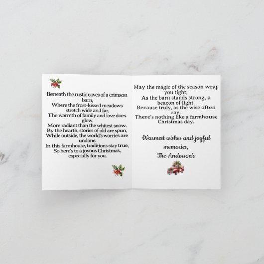 Weihnachten im Bauernhof (Innenseite)