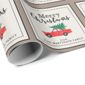 Weihnachten im Bauernhof | Frischer Schnittbaum au Geschenkpapier (Rolleneckpunkt)