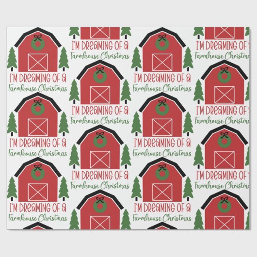 Weihnachten im Bauernhof Geschenkpapier (Flach)