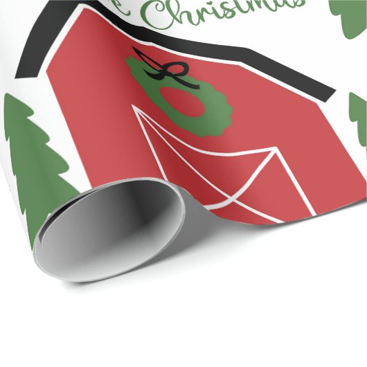 Weihnachten im Bauernhof Geschenkpapier (Rolleneckpunkt)
